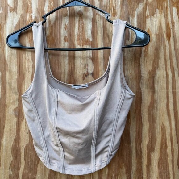 Fashion Nova Champagne Ribbed Crop Top (Size XS) - Picture 1 of 4
